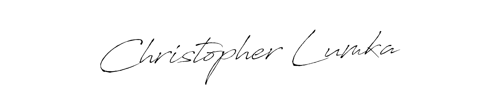 How to make Christopher Lumka name signature. Use Antro_Vectra style for creating short signs online. This is the latest handwritten sign. Christopher Lumka signature style 6 images and pictures png