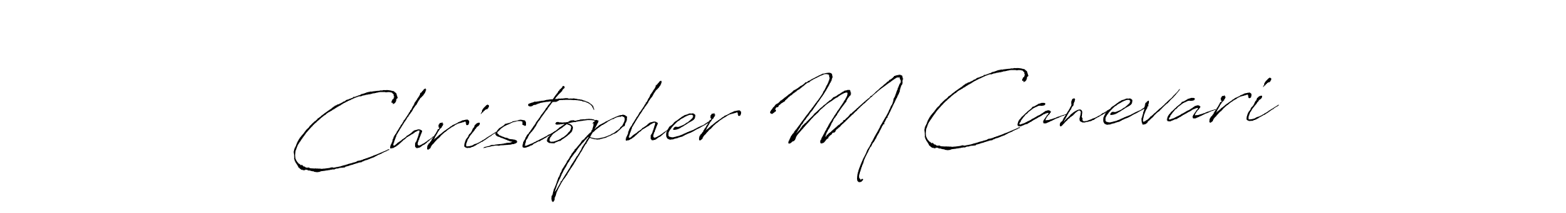 How to make Christopher M Canevari name signature. Use Antro_Vectra style for creating short signs online. This is the latest handwritten sign. Christopher M Canevari signature style 6 images and pictures png