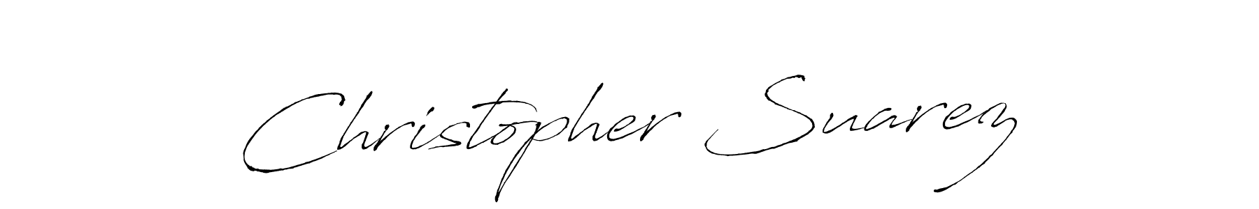 How to make Christopher Suarez name signature. Use Antro_Vectra style for creating short signs online. This is the latest handwritten sign. Christopher Suarez signature style 6 images and pictures png
