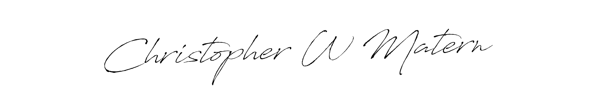 Create a beautiful signature design for name Christopher W Matern. With this signature (Antro_Vectra) fonts, you can make a handwritten signature for free. Christopher W Matern signature style 6 images and pictures png