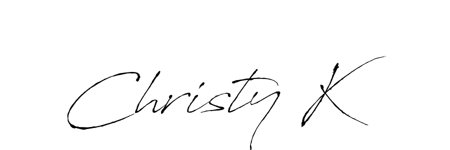 Christy K stylish signature style. Best Handwritten Sign (Antro_Vectra) for my name. Handwritten Signature Collection Ideas for my name Christy K. Christy K signature style 6 images and pictures png