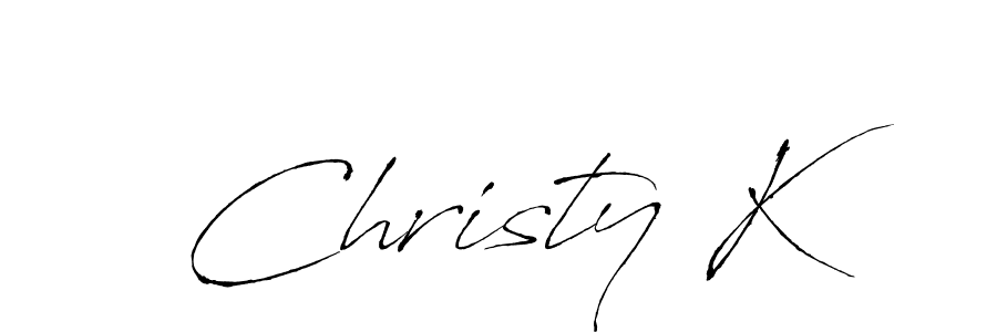 Christy K stylish signature style. Best Handwritten Sign (Antro_Vectra) for my name. Handwritten Signature Collection Ideas for my name Christy K. Christy K signature style 6 images and pictures png