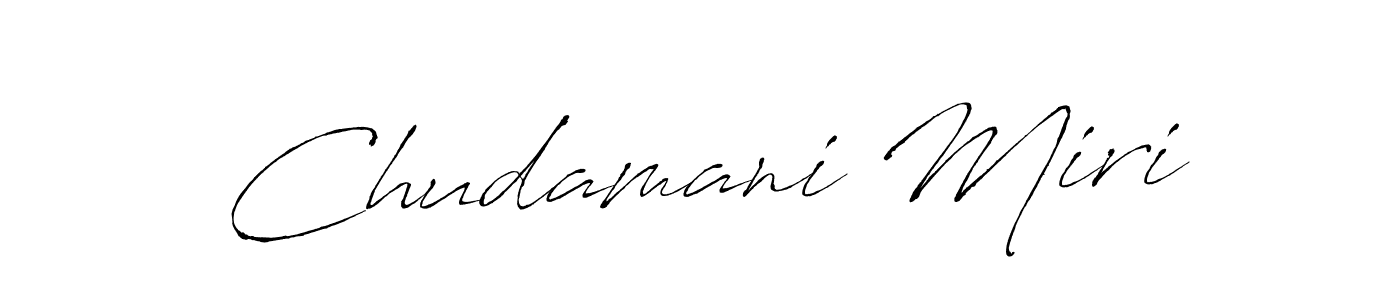 How to make Chudamani Miri name signature. Use Antro_Vectra style for creating short signs online. This is the latest handwritten sign. Chudamani Miri signature style 6 images and pictures png
