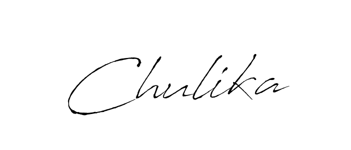 How to make Chulika signature? Antro_Vectra is a professional autograph style. Create handwritten signature for Chulika name. Chulika signature style 6 images and pictures png