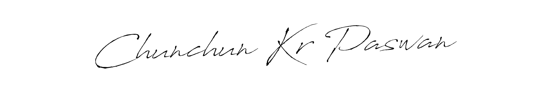 You should practise on your own different ways (Antro_Vectra) to write your name (Chunchun Kr Paswan) in signature. don't let someone else do it for you. Chunchun Kr Paswan signature style 6 images and pictures png
