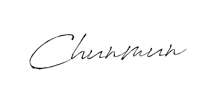 Use a signature maker to create a handwritten signature online. With this signature software, you can design (Antro_Vectra) your own signature for name Chunmun. Chunmun signature style 6 images and pictures png