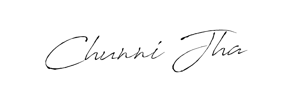 Make a beautiful signature design for name Chunni Jha. With this signature (Antro_Vectra) style, you can create a handwritten signature for free. Chunni Jha signature style 6 images and pictures png