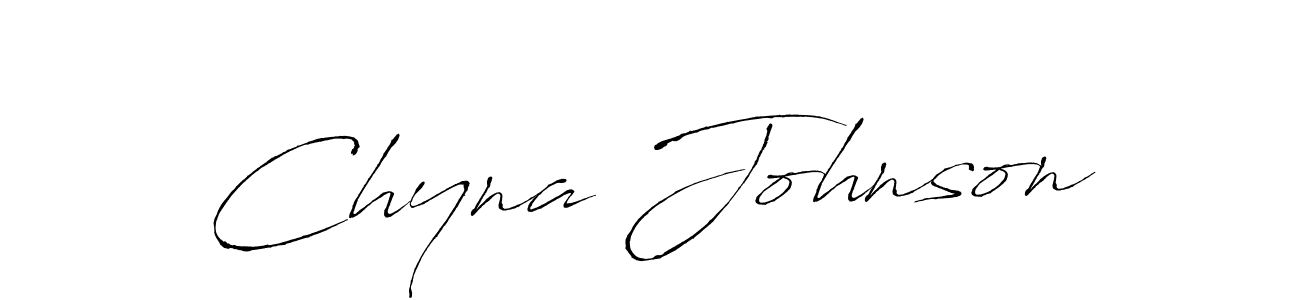 Make a beautiful signature design for name Chyna Johnson. With this signature (Antro_Vectra) style, you can create a handwritten signature for free. Chyna Johnson signature style 6 images and pictures png
