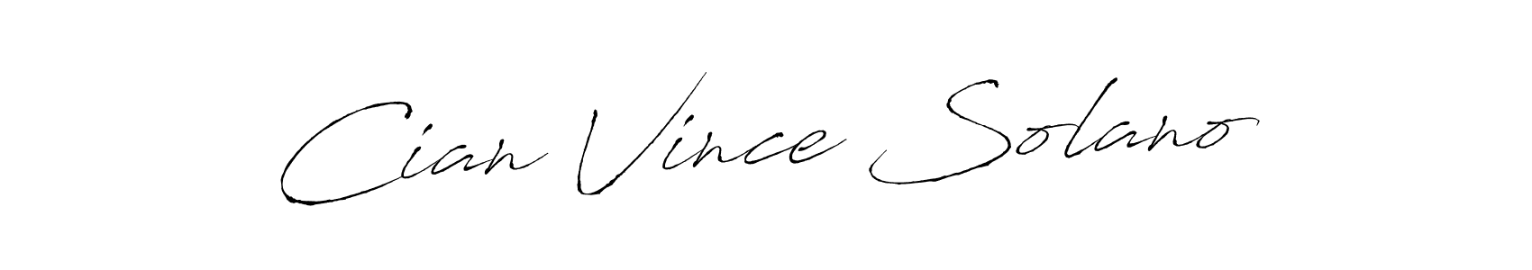 How to make Cian Vince Solano name signature. Use Antro_Vectra style for creating short signs online. This is the latest handwritten sign. Cian Vince Solano signature style 6 images and pictures png