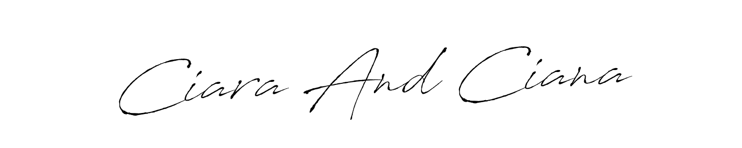 Antro_Vectra is a professional signature style that is perfect for those who want to add a touch of class to their signature. It is also a great choice for those who want to make their signature more unique. Get Ciara And Ciana name to fancy signature for free. Ciara And Ciana signature style 6 images and pictures png