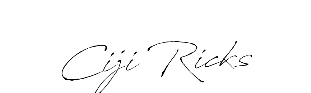 How to make Ciji Ricks signature? Antro_Vectra is a professional autograph style. Create handwritten signature for Ciji Ricks name. Ciji Ricks signature style 6 images and pictures png