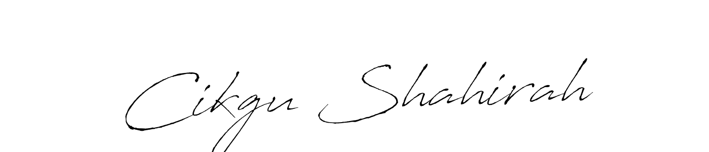 Antro_Vectra is a professional signature style that is perfect for those who want to add a touch of class to their signature. It is also a great choice for those who want to make their signature more unique. Get Cikgu Shahirah name to fancy signature for free. Cikgu Shahirah signature style 6 images and pictures png