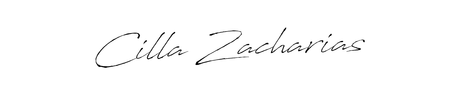 Cilla Zacharias stylish signature style. Best Handwritten Sign (Antro_Vectra) for my name. Handwritten Signature Collection Ideas for my name Cilla Zacharias. Cilla Zacharias signature style 6 images and pictures png