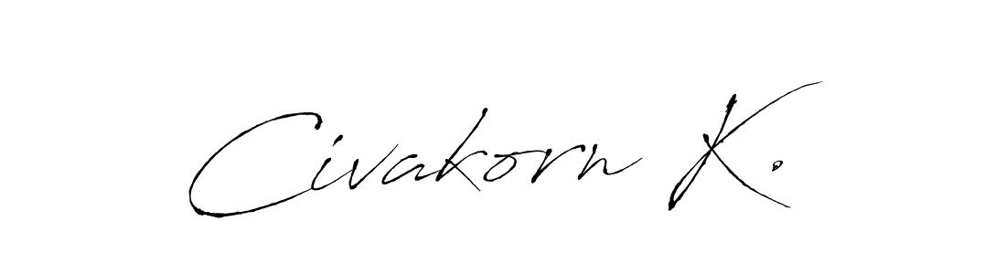 Antro_Vectra is a professional signature style that is perfect for those who want to add a touch of class to their signature. It is also a great choice for those who want to make their signature more unique. Get Civakorn K. name to fancy signature for free. Civakorn K. signature style 6 images and pictures png