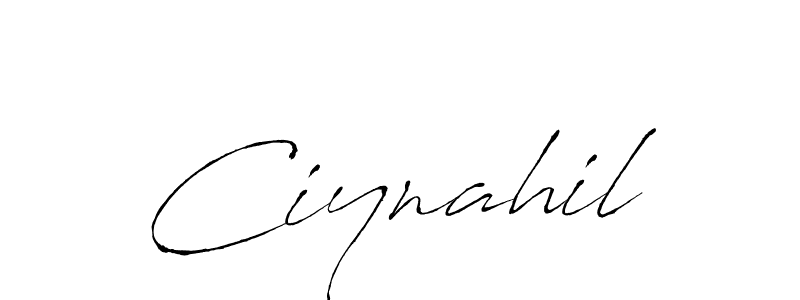 Use a signature maker to create a handwritten signature online. With this signature software, you can design (Antro_Vectra) your own signature for name Ciynahil. Ciynahil signature style 6 images and pictures png