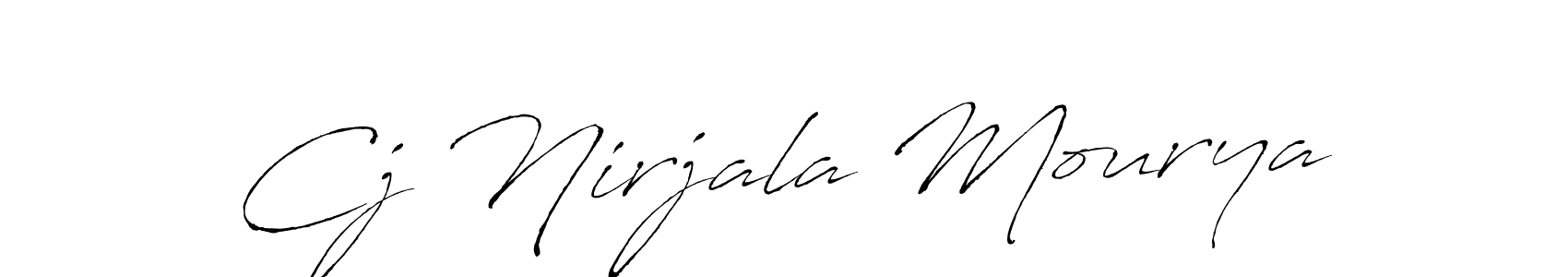 Cj Nirjala Mourya stylish signature style. Best Handwritten Sign (Antro_Vectra) for my name. Handwritten Signature Collection Ideas for my name Cj Nirjala Mourya. Cj Nirjala Mourya signature style 6 images and pictures png