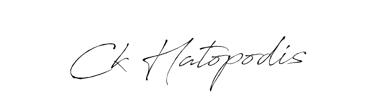 The best way (Antro_Vectra) to make a short signature is to pick only two or three words in your name. The name Ck Hatopodis include a total of six letters. For converting this name. Ck Hatopodis signature style 6 images and pictures png