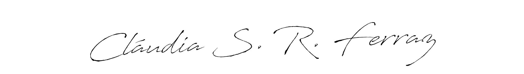 The best way (Antro_Vectra) to make a short signature is to pick only two or three words in your name. The name Cláudia S. R. Ferraz include a total of six letters. For converting this name. Cláudia S. R. Ferraz signature style 6 images and pictures png