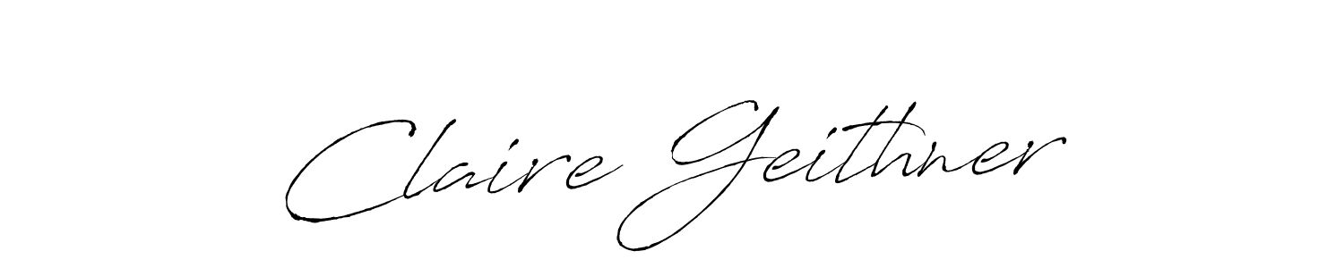 Antro_Vectra is a professional signature style that is perfect for those who want to add a touch of class to their signature. It is also a great choice for those who want to make their signature more unique. Get Claire Geithner name to fancy signature for free. Claire Geithner signature style 6 images and pictures png