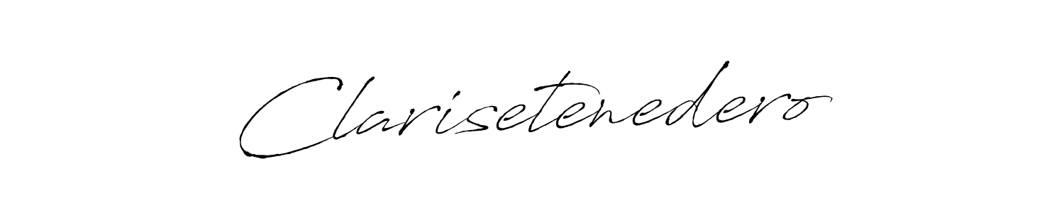 The best way (Antro_Vectra) to make a short signature is to pick only two or three words in your name. The name Clarisetenedero include a total of six letters. For converting this name. Clarisetenedero signature style 6 images and pictures png