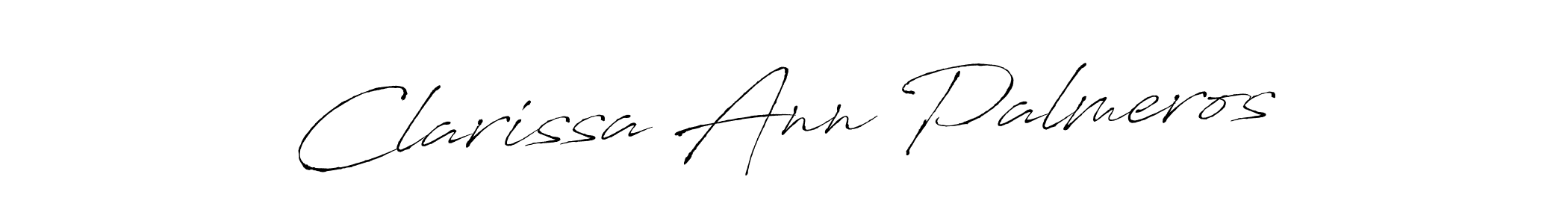 The best way (Antro_Vectra) to make a short signature is to pick only two or three words in your name. The name Clarissa Ann Palmeros include a total of six letters. For converting this name. Clarissa Ann Palmeros signature style 6 images and pictures png