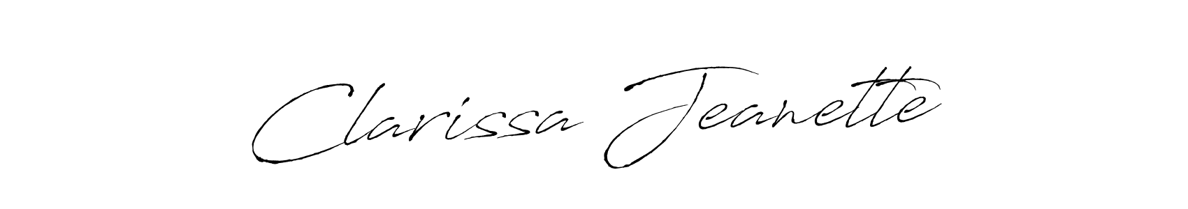 Similarly Antro_Vectra is the best handwritten signature design. Signature creator online .You can use it as an online autograph creator for name Clarissa Jeanette. Clarissa Jeanette signature style 6 images and pictures png