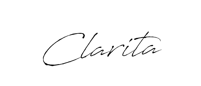 Use a signature maker to create a handwritten signature online. With this signature software, you can design (Antro_Vectra) your own signature for name Clarita. Clarita signature style 6 images and pictures png