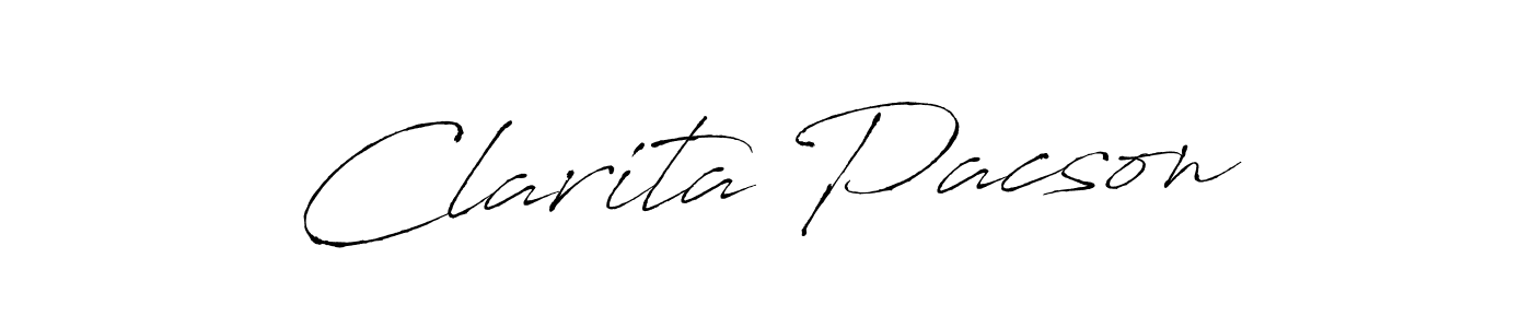 Design your own signature with our free online signature maker. With this signature software, you can create a handwritten (Antro_Vectra) signature for name Clarita Pacson. Clarita Pacson signature style 6 images and pictures png