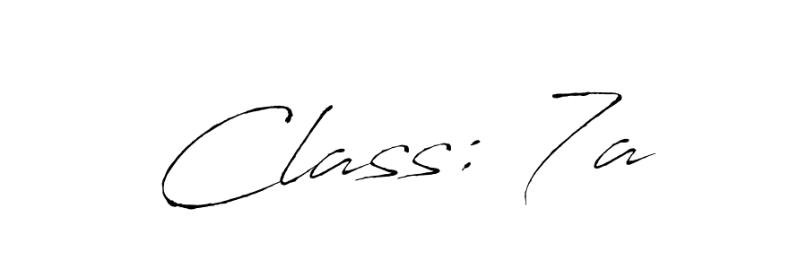 How to make Class: 7a signature? Antro_Vectra is a professional autograph style. Create handwritten signature for Class: 7a name. Class: 7a signature style 6 images and pictures png