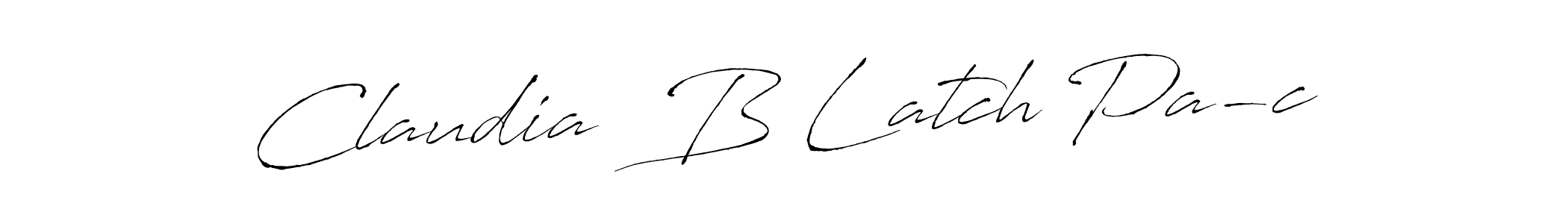 The best way (Antro_Vectra) to make a short signature is to pick only two or three words in your name. The name Claudia  B Latch Pa-c include a total of six letters. For converting this name. Claudia  B Latch Pa-c signature style 6 images and pictures png