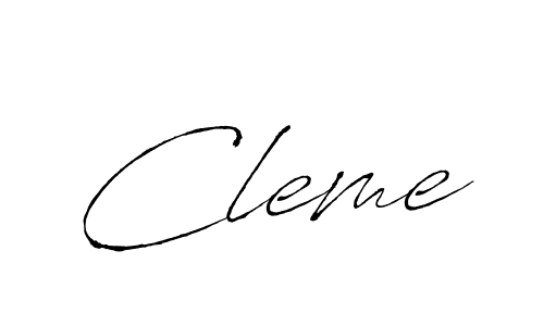 Cleme stylish signature style. Best Handwritten Sign (Antro_Vectra) for my name. Handwritten Signature Collection Ideas for my name Cleme. Cleme signature style 6 images and pictures png