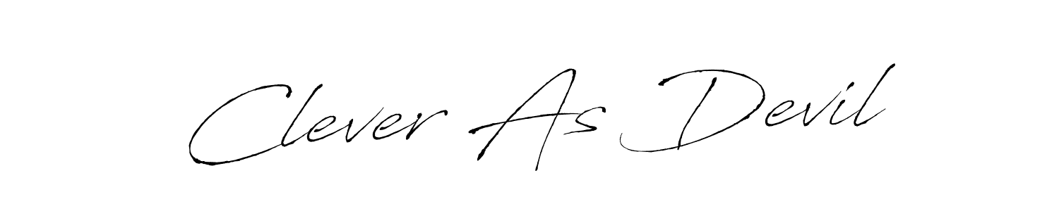 Antro_Vectra is a professional signature style that is perfect for those who want to add a touch of class to their signature. It is also a great choice for those who want to make their signature more unique. Get Clever As Devil name to fancy signature for free. Clever As Devil signature style 6 images and pictures png