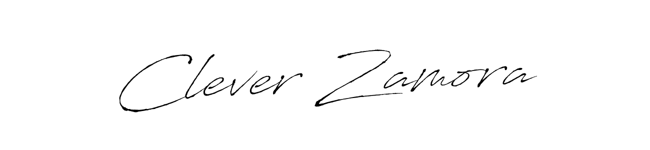 Clever Zamora stylish signature style. Best Handwritten Sign (Antro_Vectra) for my name. Handwritten Signature Collection Ideas for my name Clever Zamora. Clever Zamora signature style 6 images and pictures png