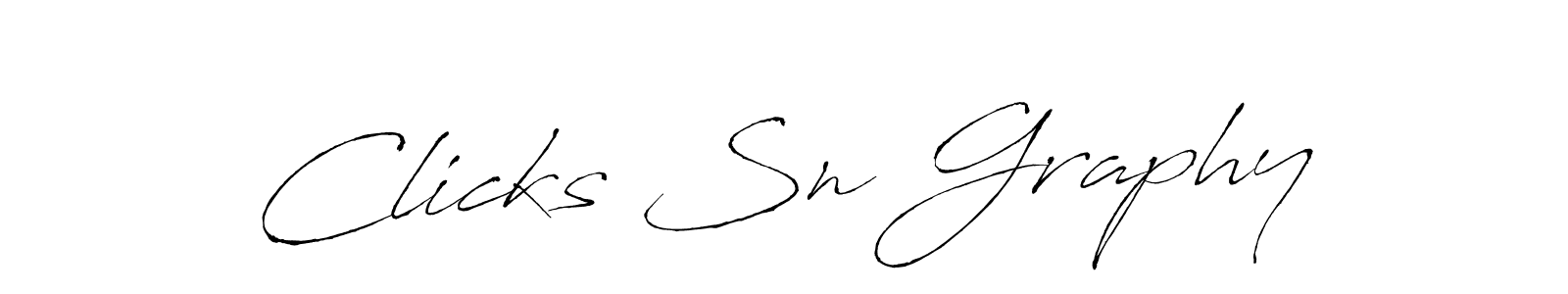 The best way (Antro_Vectra) to make a short signature is to pick only two or three words in your name. The name Clicks Sn Graphy include a total of six letters. For converting this name. Clicks Sn Graphy signature style 6 images and pictures png