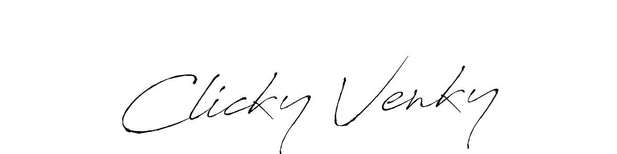 The best way (Antro_Vectra) to make a short signature is to pick only two or three words in your name. The name Clicky Venky include a total of six letters. For converting this name. Clicky Venky signature style 6 images and pictures png