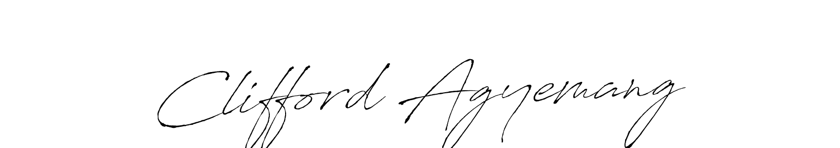 How to make Clifford Agyemang name signature. Use Antro_Vectra style for creating short signs online. This is the latest handwritten sign. Clifford Agyemang signature style 6 images and pictures png