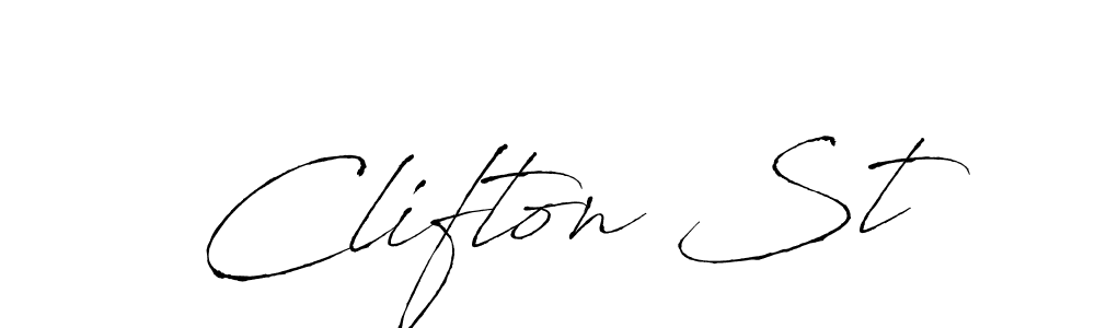 How to make Clifton St name signature. Use Antro_Vectra style for creating short signs online. This is the latest handwritten sign. Clifton St signature style 6 images and pictures png