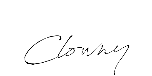 Clowny stylish signature style. Best Handwritten Sign (Antro_Vectra) for my name. Handwritten Signature Collection Ideas for my name Clowny. Clowny signature style 6 images and pictures png