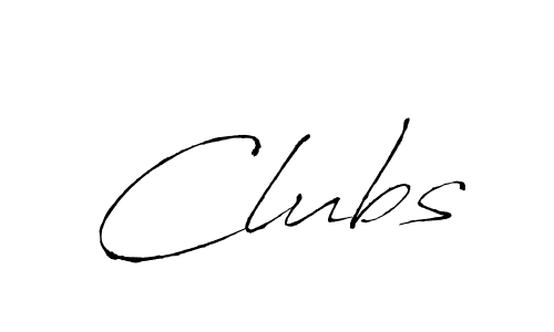 How to make Clubs signature? Antro_Vectra is a professional autograph style. Create handwritten signature for Clubs name. Clubs signature style 6 images and pictures png