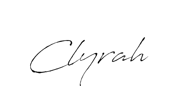 Clyrah stylish signature style. Best Handwritten Sign (Antro_Vectra) for my name. Handwritten Signature Collection Ideas for my name Clyrah. Clyrah signature style 6 images and pictures png