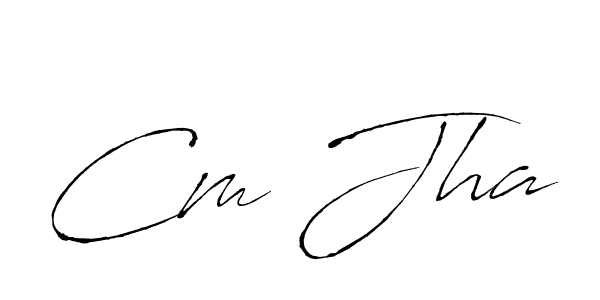 How to make Cm Jha signature? Antro_Vectra is a professional autograph style. Create handwritten signature for Cm Jha name. Cm Jha signature style 6 images and pictures png