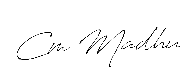 Make a beautiful signature design for name Cm Madhu. With this signature (Antro_Vectra) style, you can create a handwritten signature for free. Cm Madhu signature style 6 images and pictures png