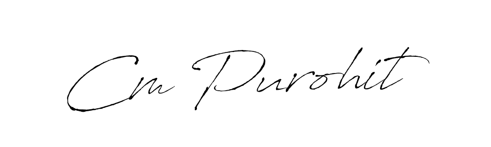 Cm Purohit stylish signature style. Best Handwritten Sign (Antro_Vectra) for my name. Handwritten Signature Collection Ideas for my name Cm Purohit. Cm Purohit signature style 6 images and pictures png