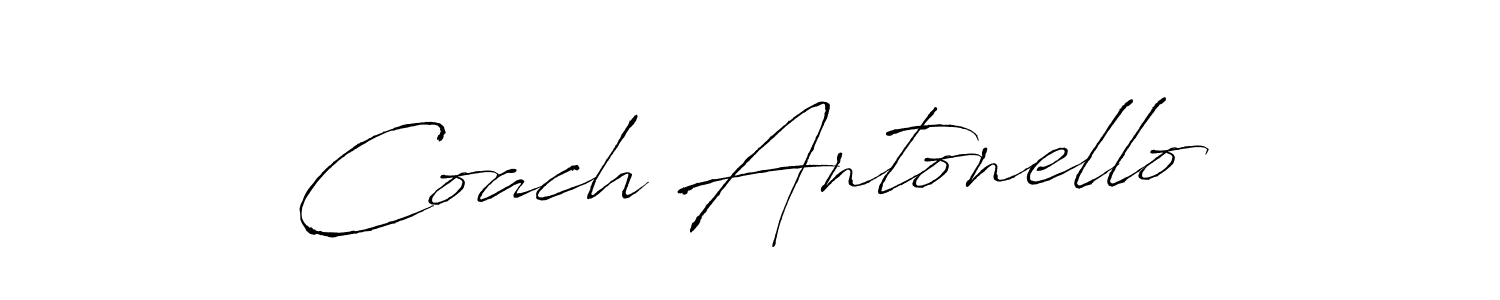 if you are searching for the best signature style for your name Coach Antonello. so please give up your signature search. here we have designed multiple signature styles  using Antro_Vectra. Coach Antonello signature style 6 images and pictures png