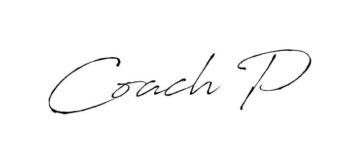 Coach P stylish signature style. Best Handwritten Sign (Antro_Vectra) for my name. Handwritten Signature Collection Ideas for my name Coach P. Coach P signature style 6 images and pictures png