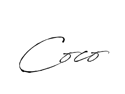 Design your own signature with our free online signature maker. With this signature software, you can create a handwritten (Antro_Vectra) signature for name Coco. Coco signature style 6 images and pictures png