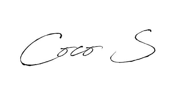 if you are searching for the best signature style for your name Coco S. so please give up your signature search. here we have designed multiple signature styles  using Antro_Vectra. Coco S signature style 6 images and pictures png