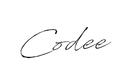 Use a signature maker to create a handwritten signature online. With this signature software, you can design (Antro_Vectra) your own signature for name Codee. Codee signature style 6 images and pictures png