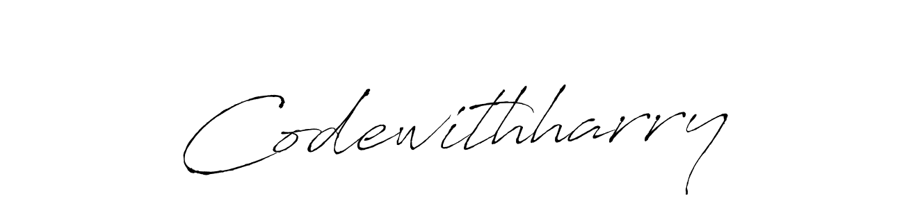 Similarly Antro_Vectra is the best handwritten signature design. Signature creator online .You can use it as an online autograph creator for name Codewithharry. Codewithharry signature style 6 images and pictures png