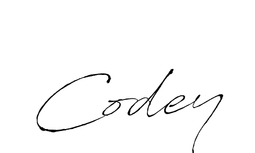 Design your own signature with our free online signature maker. With this signature software, you can create a handwritten (Antro_Vectra) signature for name Codey. Codey signature style 6 images and pictures png